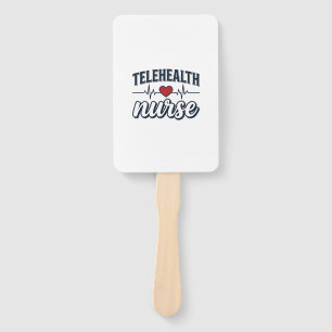 Telehealth Nurse Heartbeat Vintage Shirt Design_1 Hand Fan