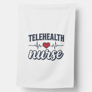 Telehealth Nurse Heartbeat Vintage Shirt Design_1 House Flag