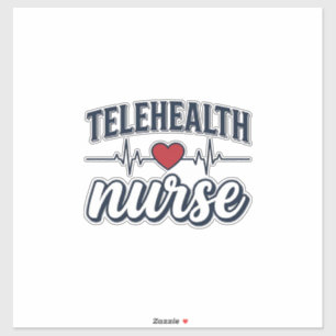 Telehealth Nurse Heartbeat Vintage Shirt Design_1 Sticker
