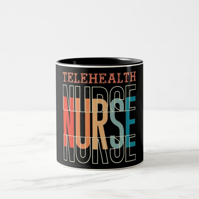 Telehealth Nurse Two-Tone Coffee Mug (Center)