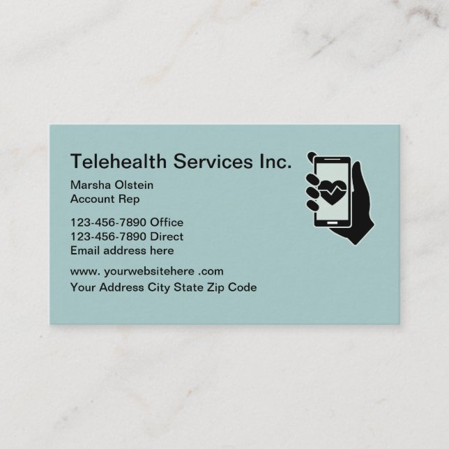 Telehealth Services Business Card (Front)