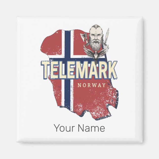 Telemark Norway Province Map Vintage Souvenir Magnet (Front)