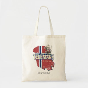Telemark Norway Province Map Vintage Souvenir Tote Bag