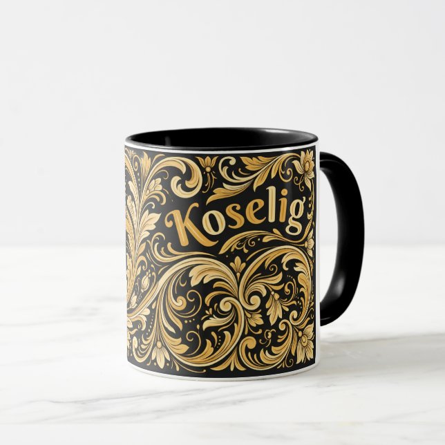 Telemark Rosemaling Mug – Scandinavian Cozy “Kosel (Front Right)