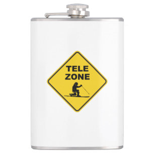 Telemark Ski Zone Sign Flask