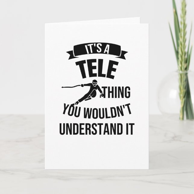 Telemark Skier Free Heel Skiing Telemark Skiing Card (Front)