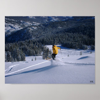 Telemark Skiier Takes Flight Poster