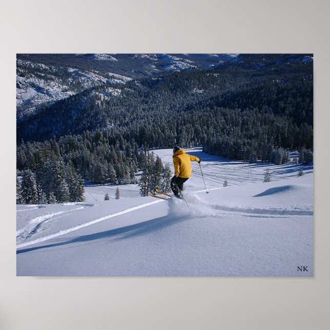 Telemark Skiier Takes Flight Poster (Front)