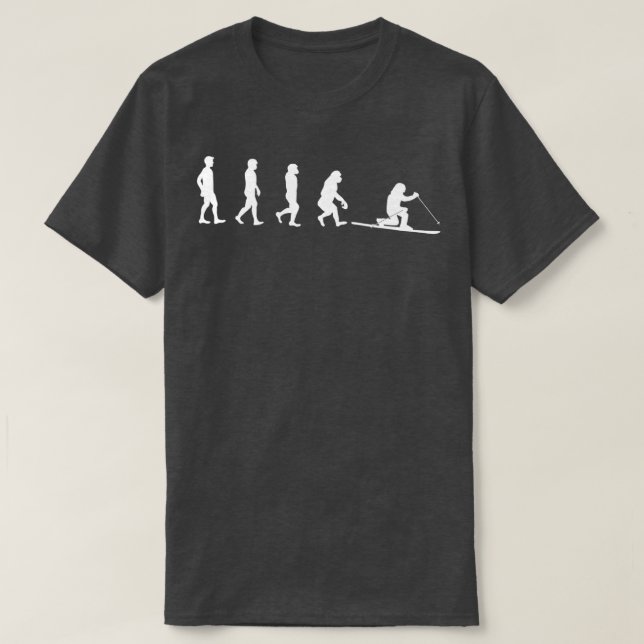 Telemark Skiing Evolution  T-Shirt (Design Front)