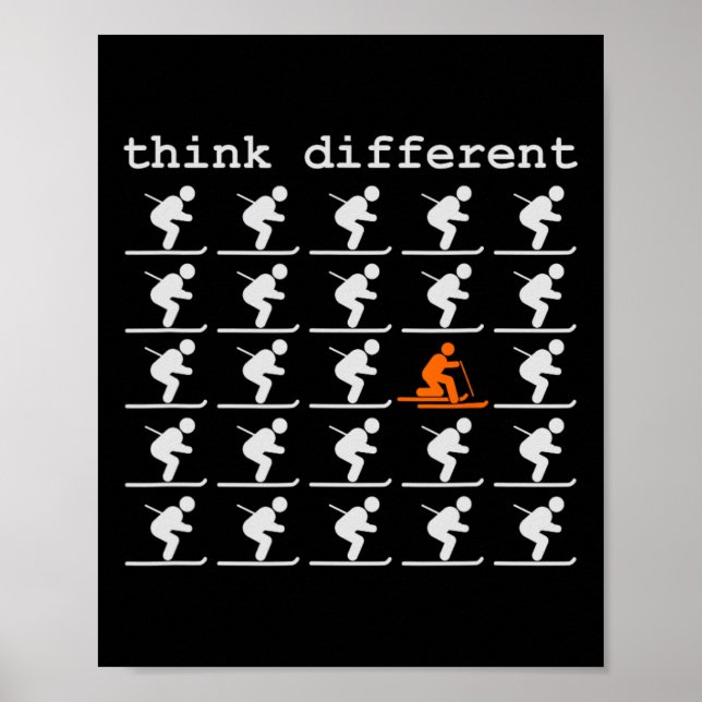 Telemark Skiing Free Your Heel - Think Different S Poster (Front)