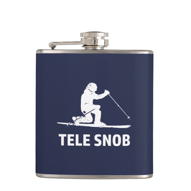 Telemark Skiing Snob Flask (Front)