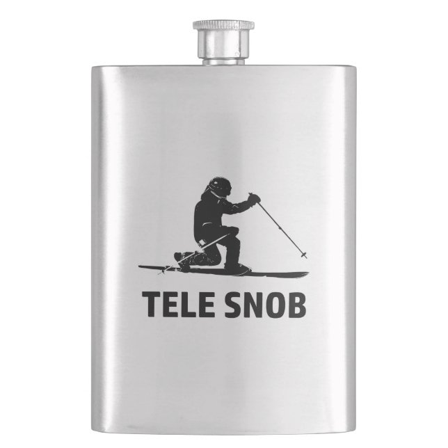 Telemark Skiing Snob Flask (Front)