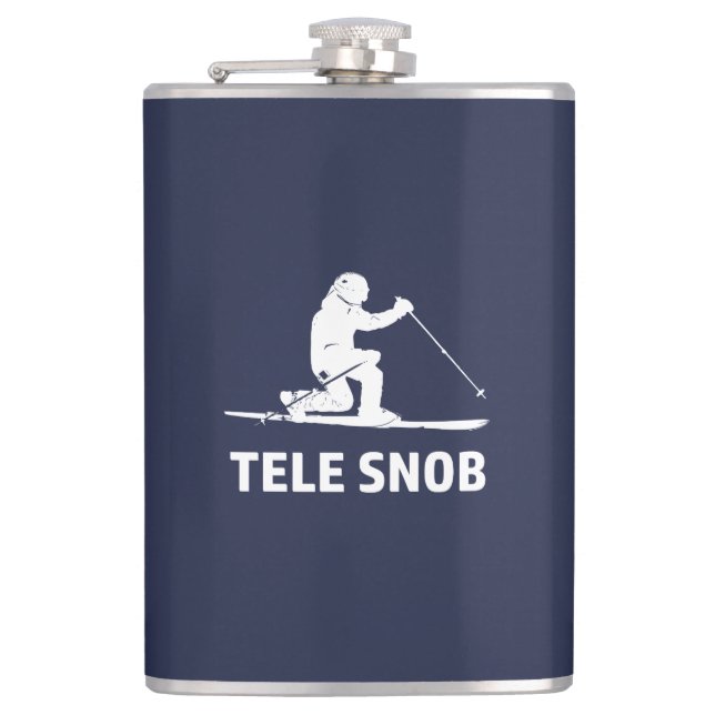 Telemark Skiing Snob Flask (Front)