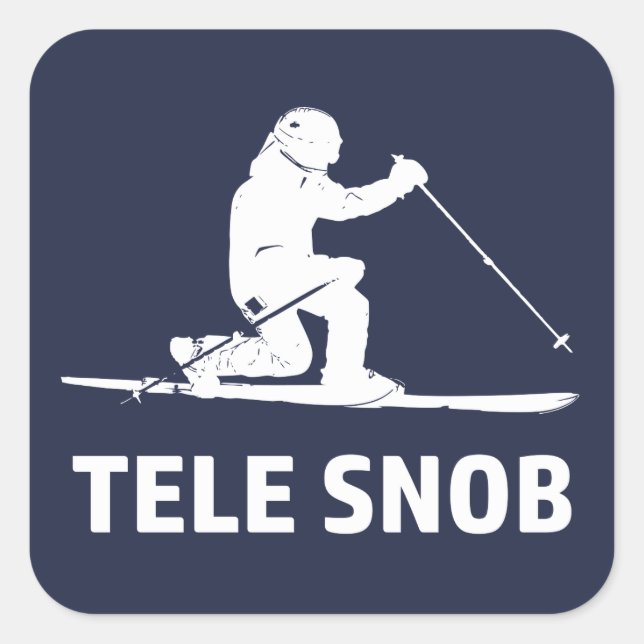 Telemark Skiing Snob Square Sticker (Front)