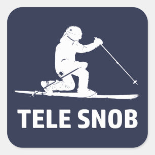 Telemark Skiing Snob Square Sticker