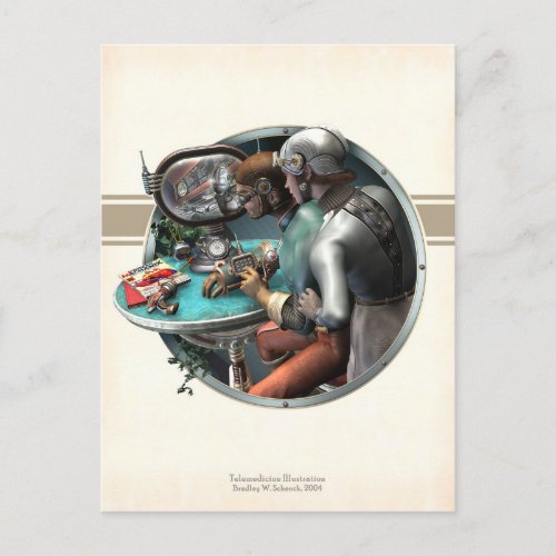 Telemedicine Illustration Postcard