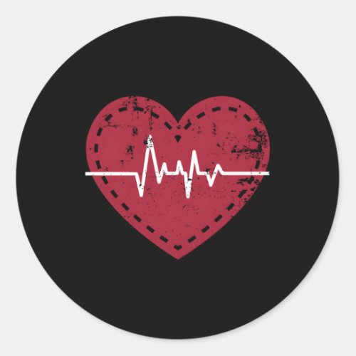 Telemetry Hebeat Cardiac Nurse Classic Round Sticker
