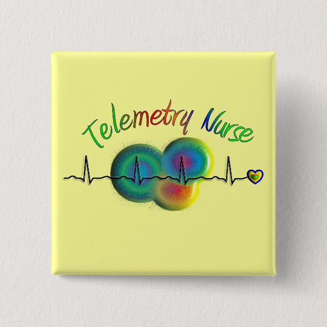 Telemetry Nurse Gifts Pinback Button (Front)