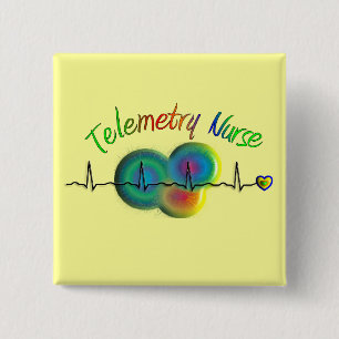Telemetry Nurse Gifts Pinback Button