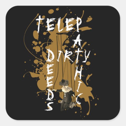 Telepathic Dirty Deeds Rock And Roll Mind Games Square Sticker