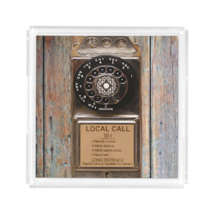 Telephone antique rotary pay phone rugged acrylic tray