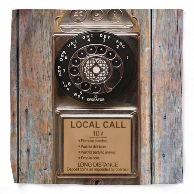 Telephone antique rotary pay phone rugged bandana (Front)