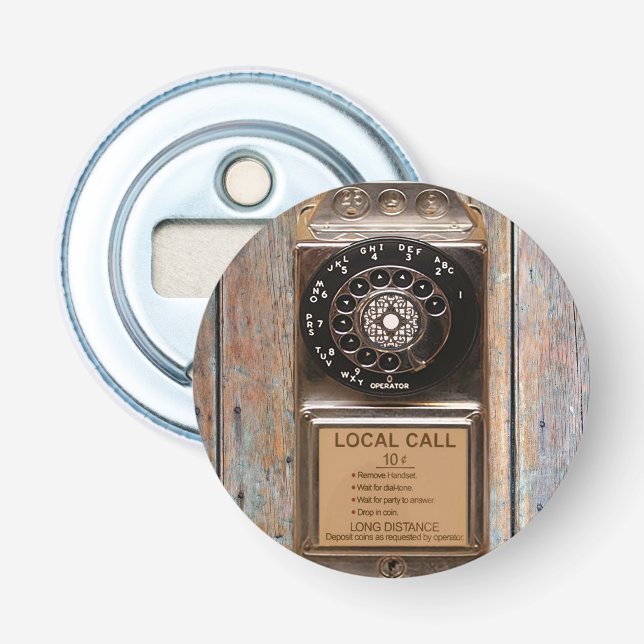 Telephone antique rotary pay phone rugged bottle opener (Front)