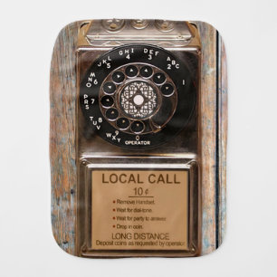 Telephone antique rotary pay phone rugged burp cloth