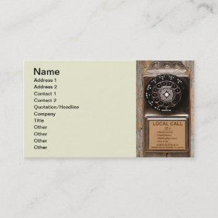 Telephone antique rotary pay phone rugged business card