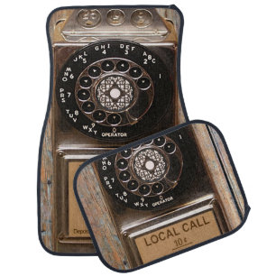 Telephone antique rotary pay phone rugged car floor mat