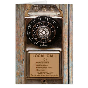Telephone antique rotary pay phone rugged cards