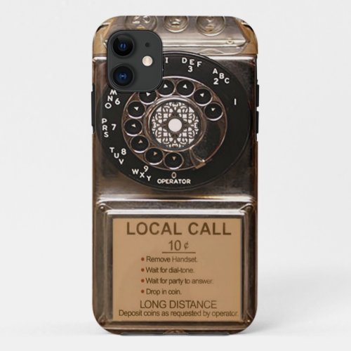 Telephone antique rotary pay phone rugged iPhone 11 case