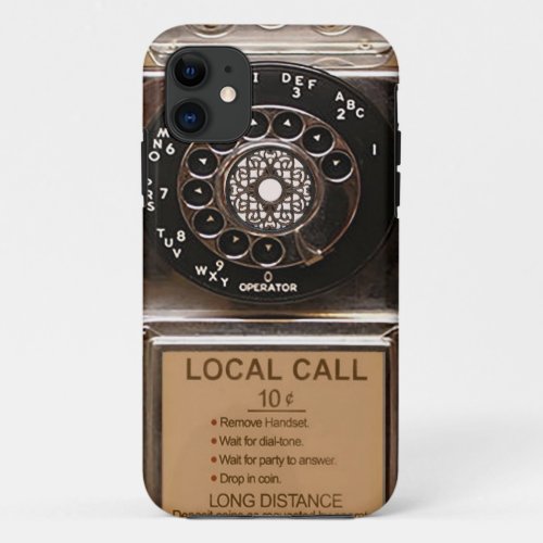 Telephone antique rotary pay phone rugged iPhone 11 case