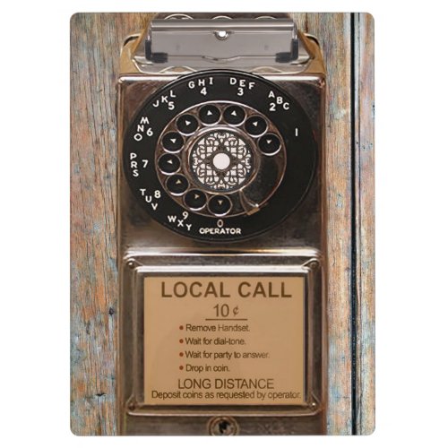 Telephone antique rotary pay phone rugged clipboard