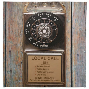 Telephone antique rotary pay phone rugged cloth napkin