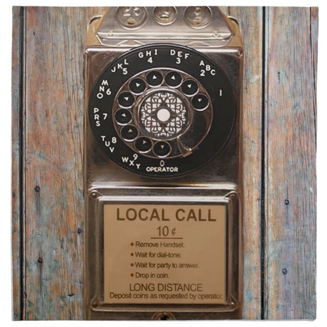 Telephone antique rotary pay phone rugged cloth napkin (Front)