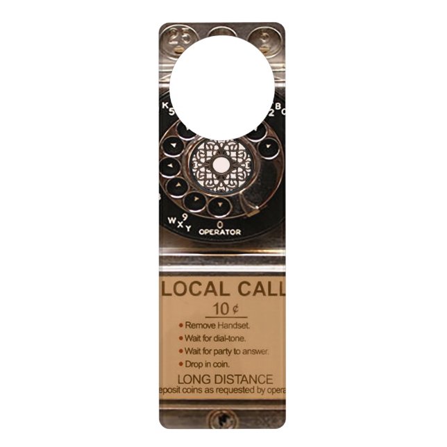 Telephone antique rotary pay phone rugged door hanger (Front)