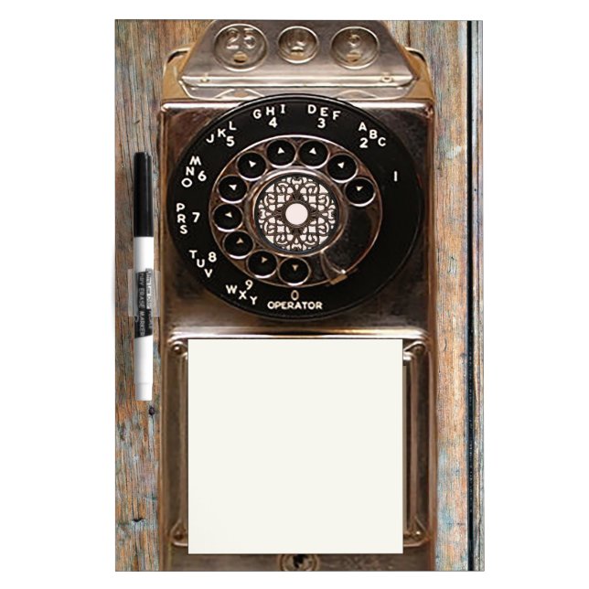 Telephone antique rotary pay phone rugged dry erase board (Front)