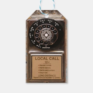 Telephone antique rotary pay phone rugged gift tags