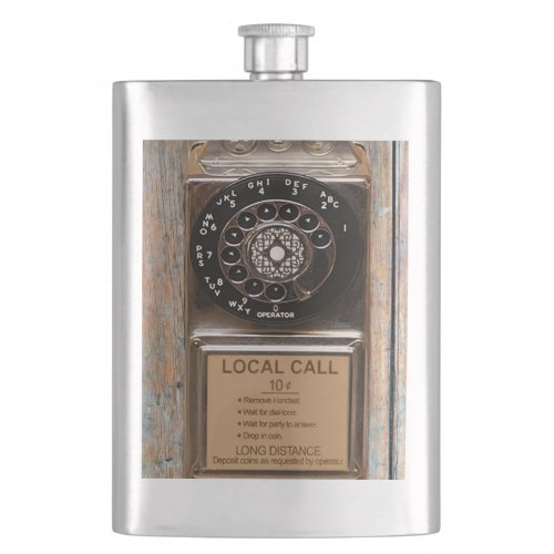 Telephone antique rotary pay phone rugged hip flask