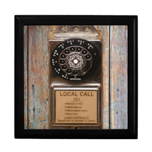 Telephone antique rotary pay phone rugged jewelry box