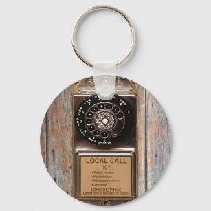 Telephone antique rotary pay phone rugged keychain