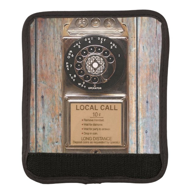 Telephone antique rotary pay phone rugged luggage handle wrap (Front)