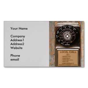 Telephone antique rotary pay phone rugged magnetic business card