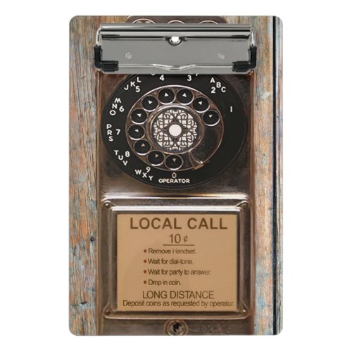 Telephone antique rotary pay phone rugged mini clipboard