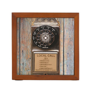 Telephone antique rotary pay phone rugged pencil holder