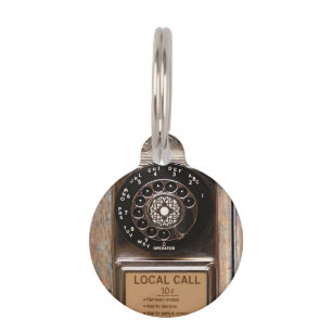 Telephone antique rotary pay phone rugged pet ID tag