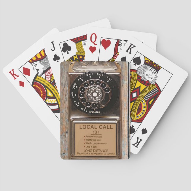 Telephone antique rotary pay phone rugged poker cards (Back)