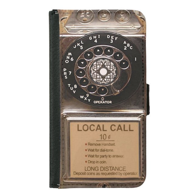 Telephone antique rotary pay phone rugged samsung galaxy wallet case (Front)