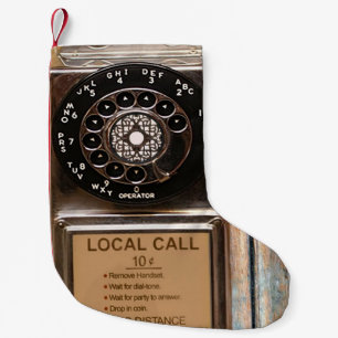 Telephone antique rotary pay phone rugged small christmas stocking